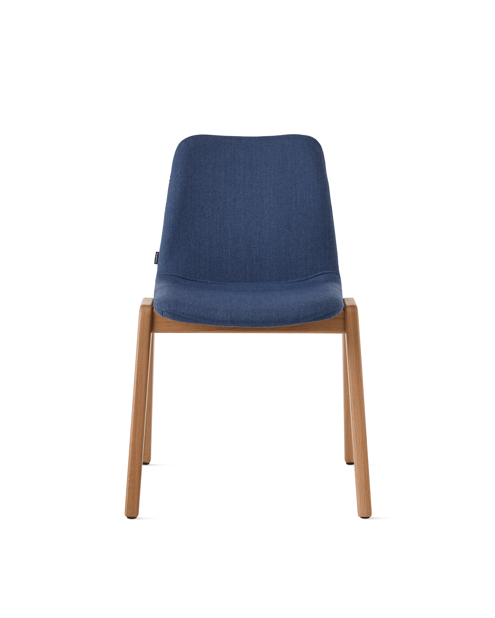 Viv Office Chair in Blue with wooden legs