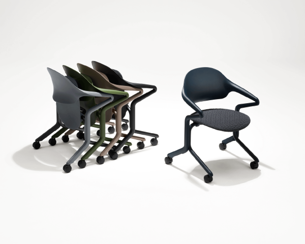 Stack of Flux nesting chair in various colours at WorkArena