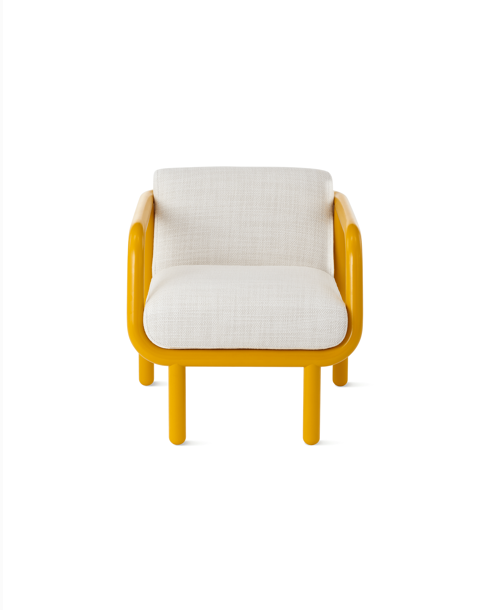 beige and yellow Percy lounge chair in white background