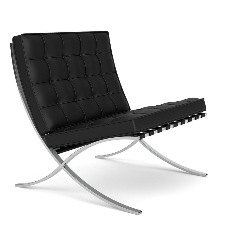 Barcelona Chair black leather front