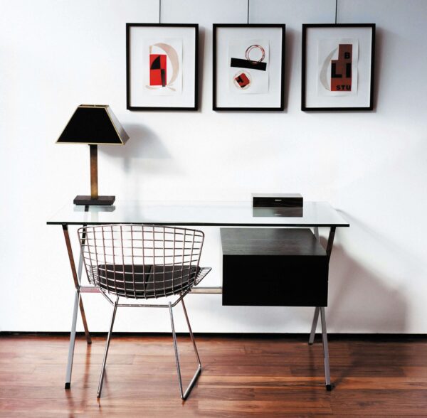 Bertoia Side Chair with a desk