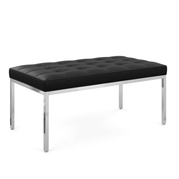 Florence Knoll Bench in black leather