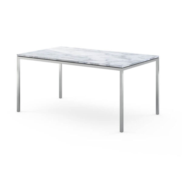 Florence Knoll Dining Table with marble top and metallic legs