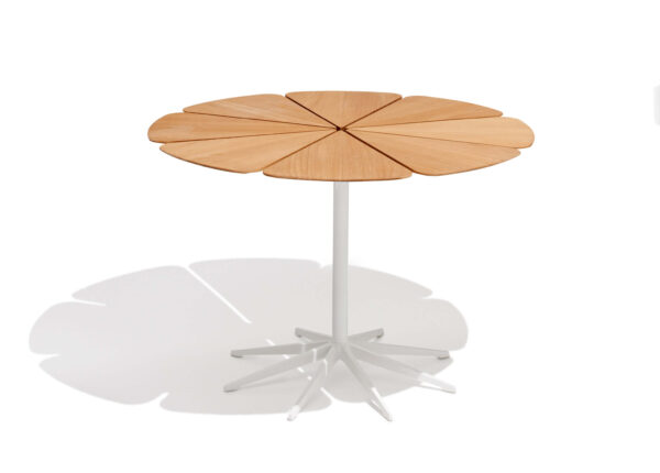 Petal Dining Table with wooden top and white base