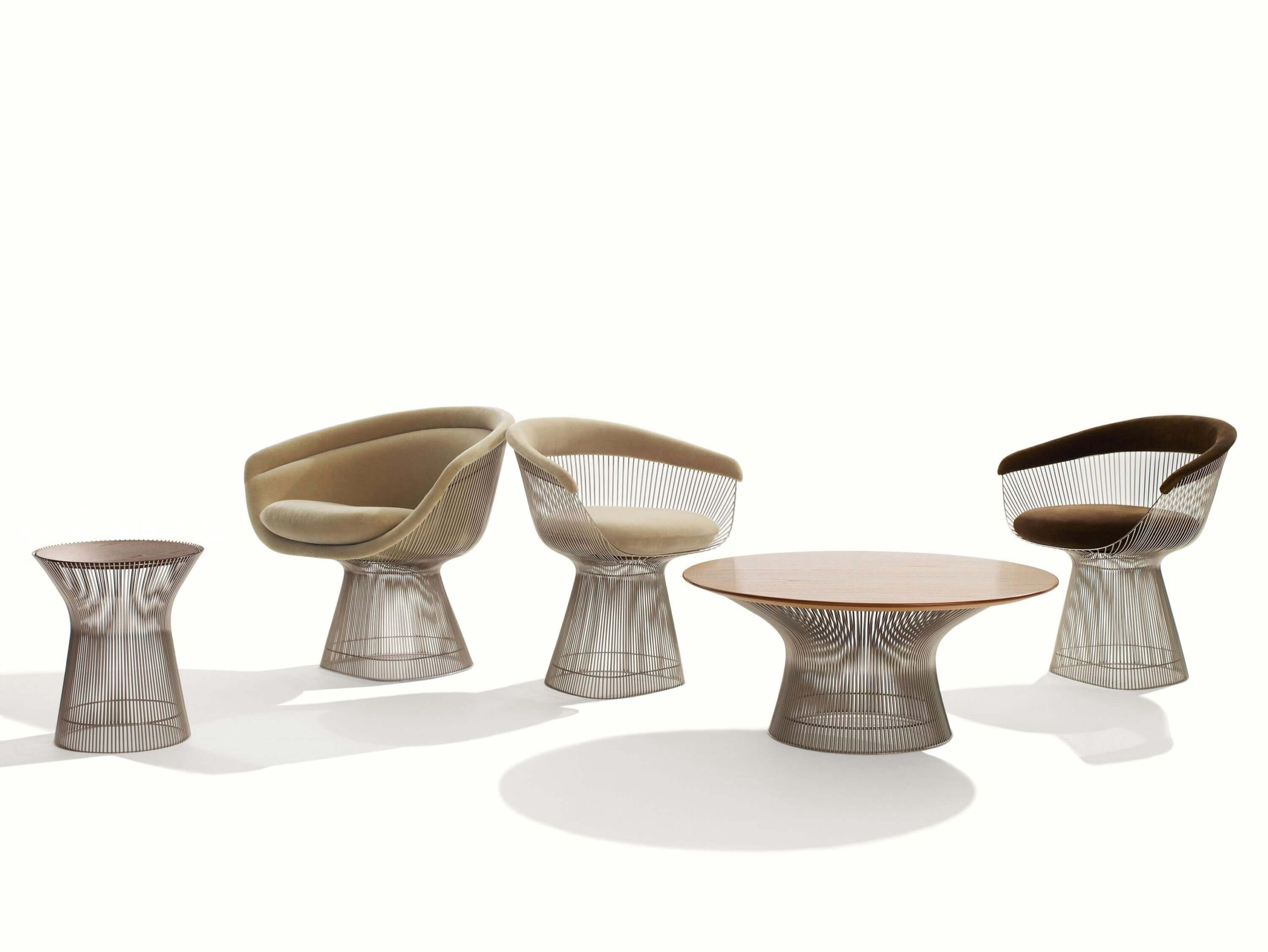 Platner Lounge Chair in a mockup with other chairs