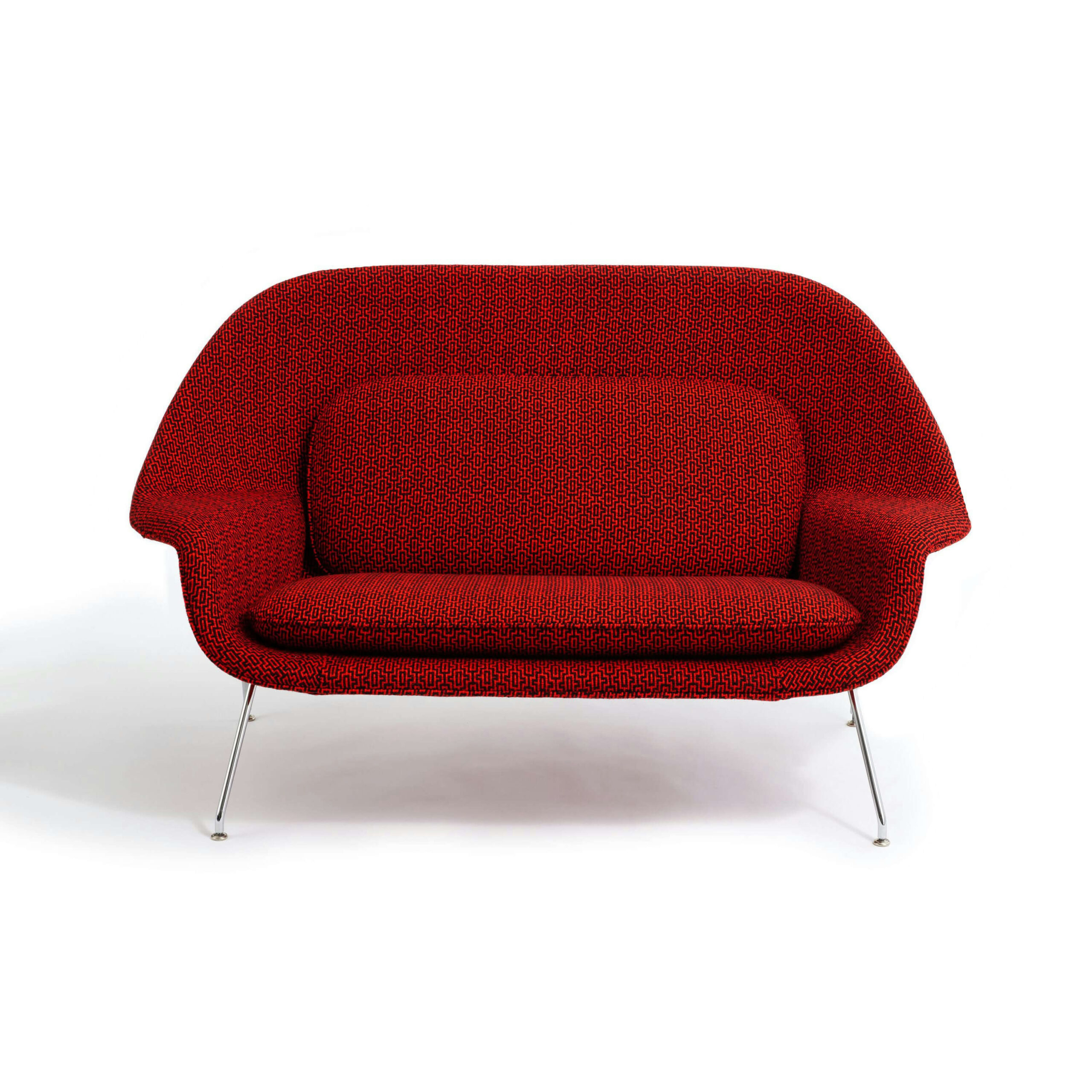 Womb Sofa in red in a white background
