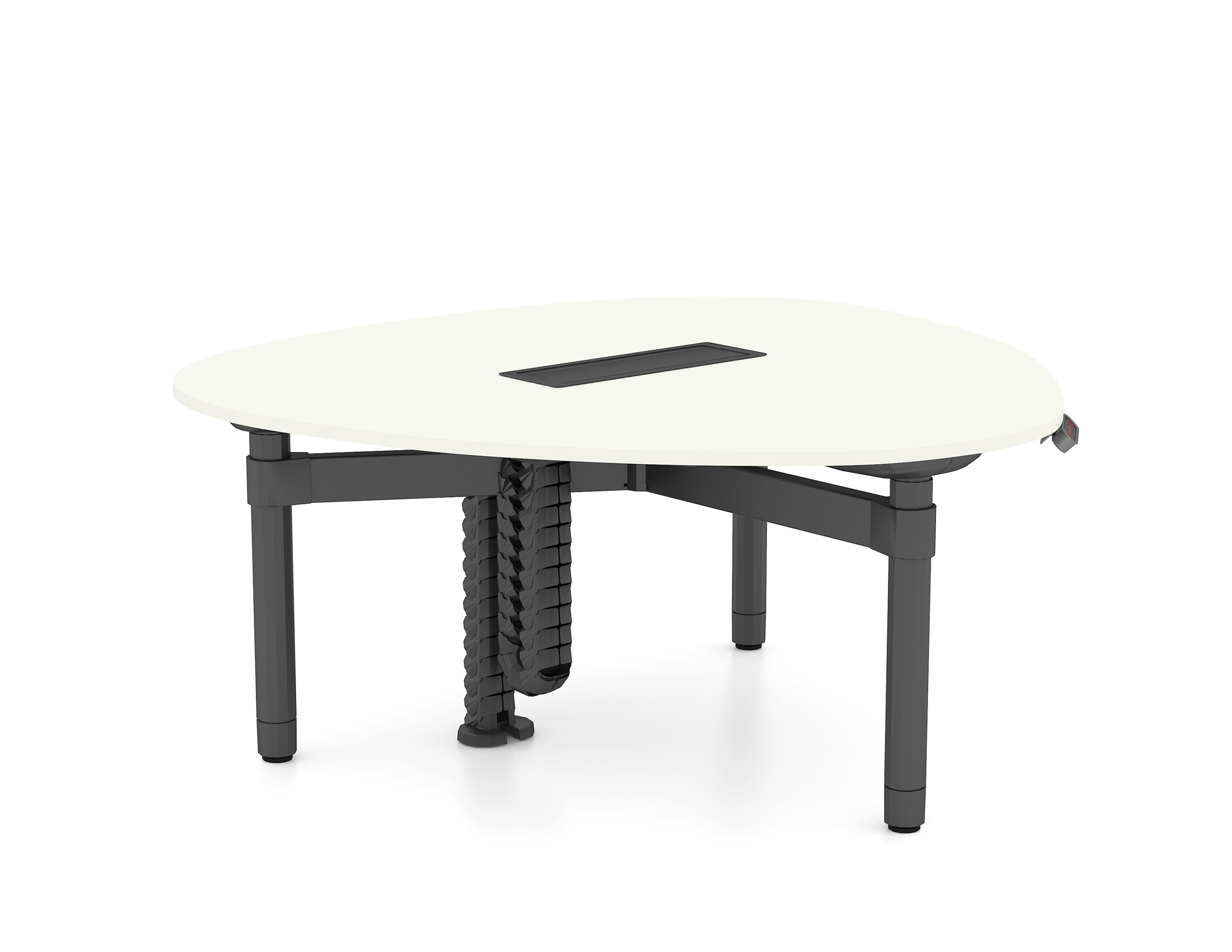 shift level table with white top and black legs
