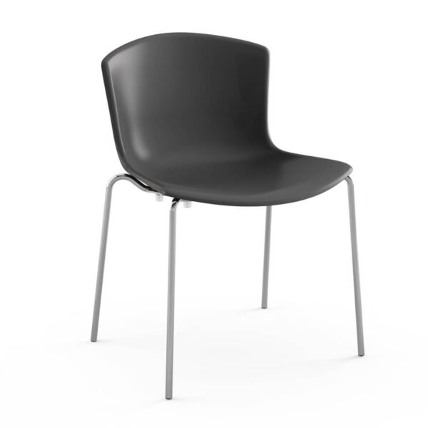 Bertoia Molded Shell Stacking Side Chair black