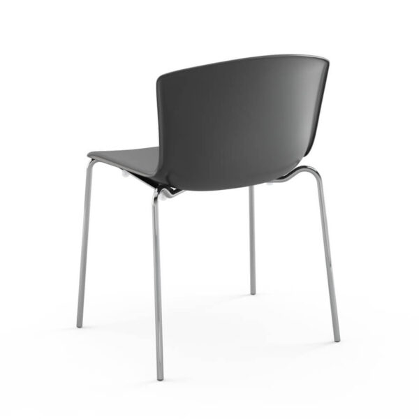 Bertoia Molded Shell Stacking Side Chair black back