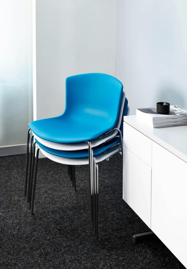 Bertoia Molded Shell Stacking Side Chair at office