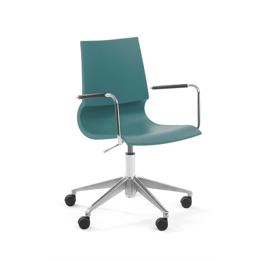 Gigi Arm Chair Swivel Base in green
