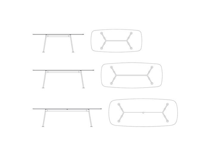 grasshopper Rectangular Dining Table wireframe drawings
