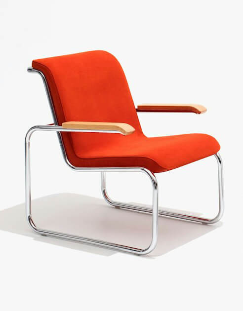 MB® Lounge Chair front in orange colour seat