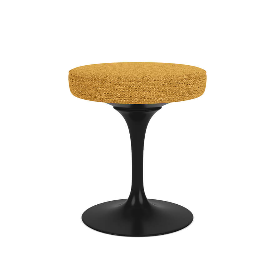 Tulip Side Stool with black base and green seat