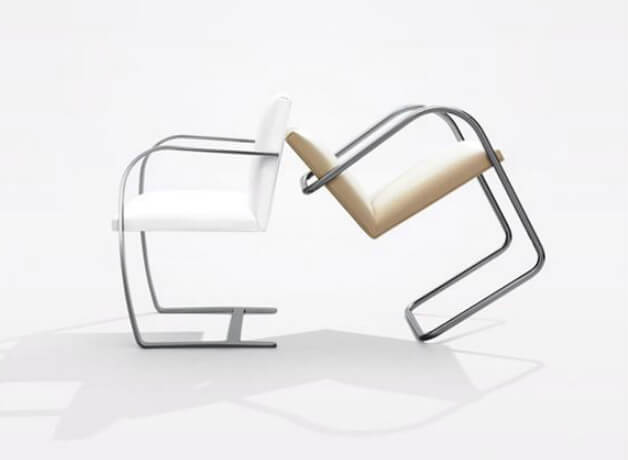 two brno flat bar side chair in white background
