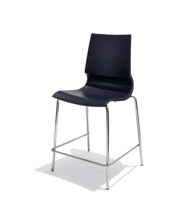 gigi barstool side on a white background and dark blue seat