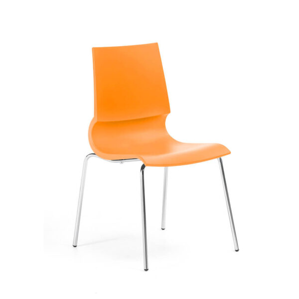 Gigi Stacking Chair in orange with white background