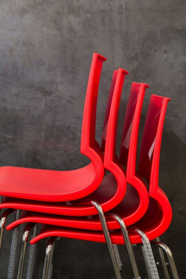 3 Gigi Stacking Chair in red