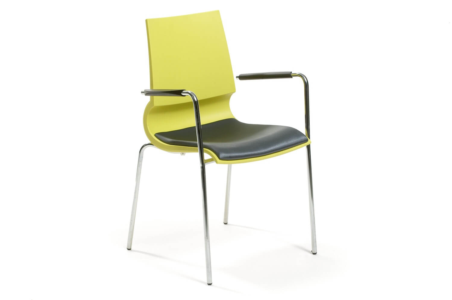 Gigi Stacking Chair in yellow with white background