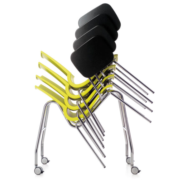 Gigi Stacking Chair with folding tables attached