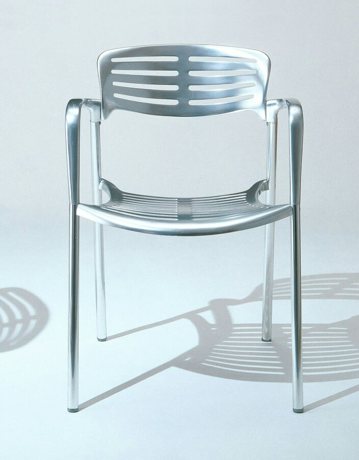 toledo aluminium stacking chair front