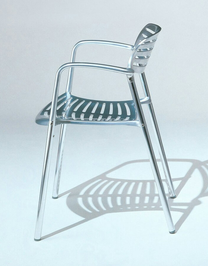 toledo aluminium stacking chair side