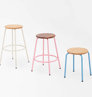 white stool in three sizes