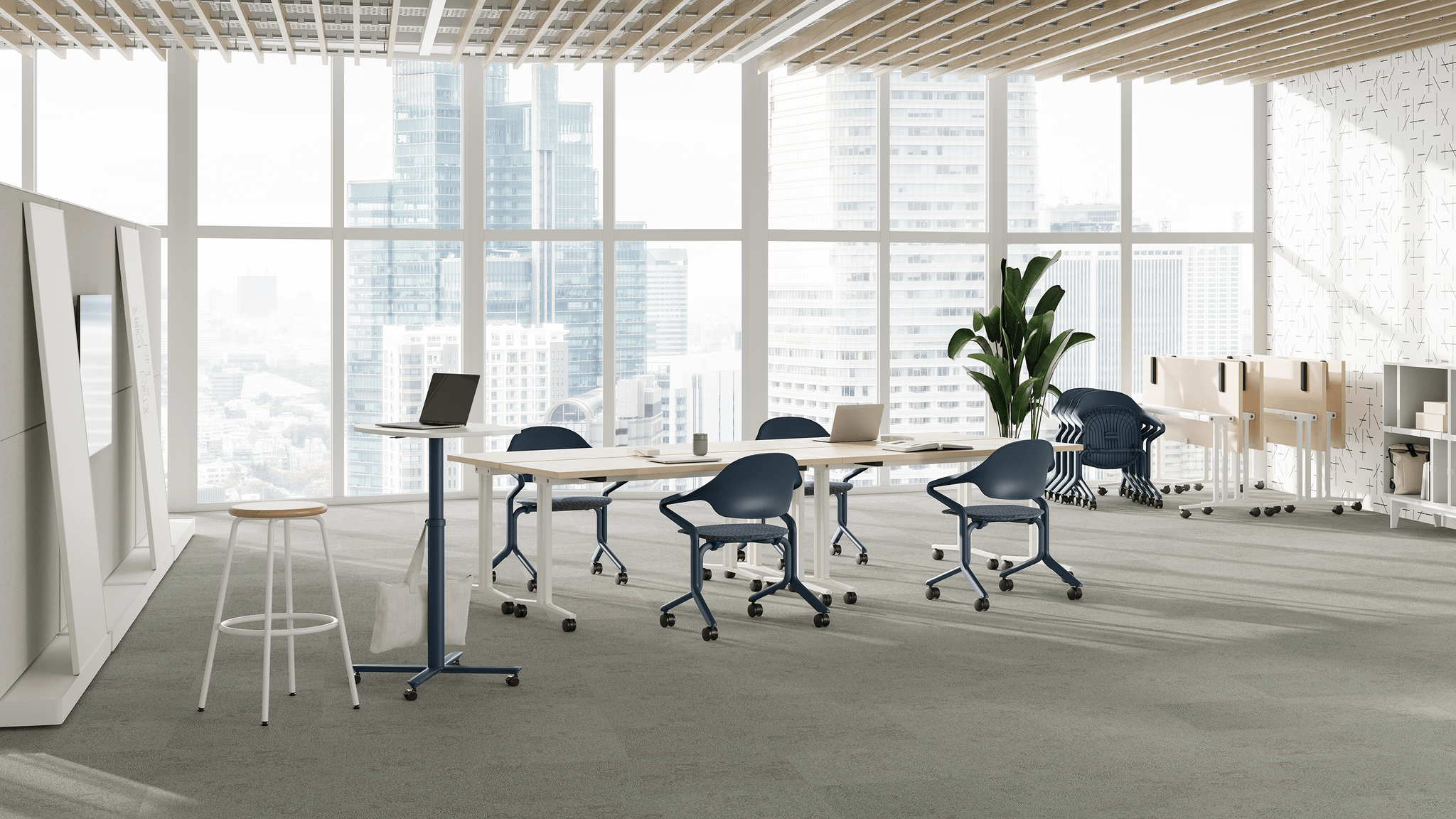 school furniture in a modern classroom