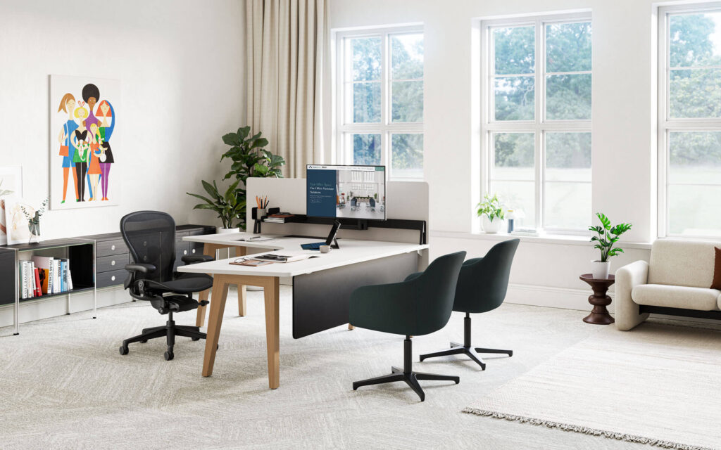 mayor office featurinf designer chairs and wooden desk